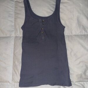 American Eagle Outfitters Blue Fitted Sleeveless Tank Top
